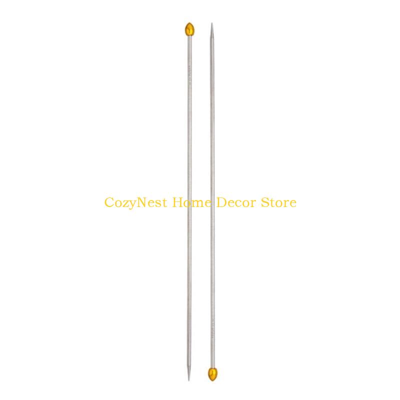 92MF 7Pcs Stainless Steel Knitting Needle Set Double Pointed Head Knitting Needle Single Pointed Knitting Needle for Beginner