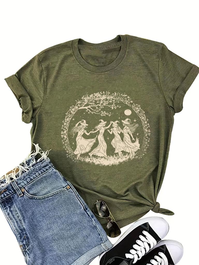 Women's Printed T-shirt, Casual T-shirt