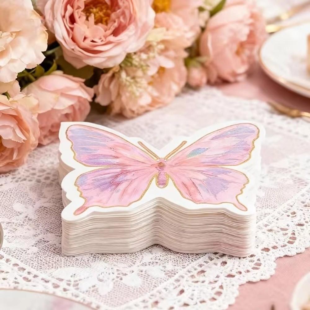 20Pcs Butterfly Printed Disposable Napkins Disposable Dinner Napkins Weddings Birthdays