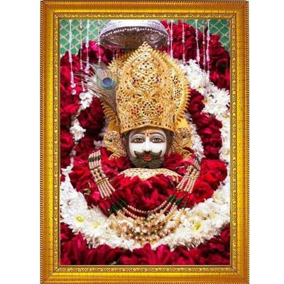 Khatu Shyam Ji | Shyam Baba | Hare Ka Sahara Baba Shyam Hamara Cornice Fotografica Pittura Murale Per Decorazione Domestica E Regalo-8x10 pollici