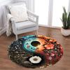 1pc home carpet yin yang floral design non-slip rug for office decor and living room gift ideas