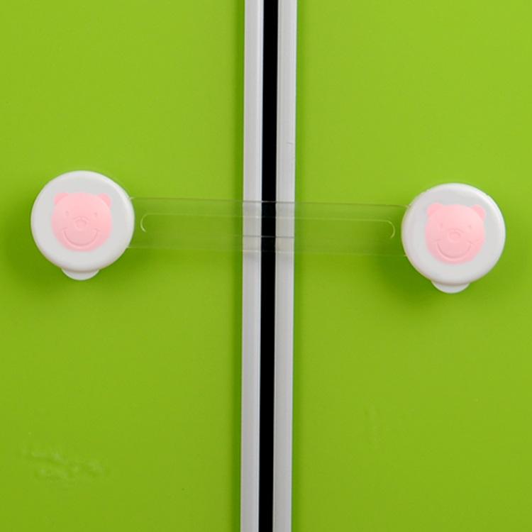 Cute Cartoon Bear Head Child Safety Lock Smiley Face Cabinet Door Drawer Lock Baby Safety Extended Cabinet Latch