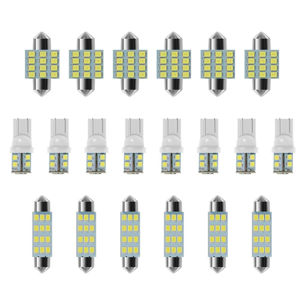 20PCS LED Bulb Kit T10 Dc 12V Car Interior License Plate Dome Trunk Gated Light Atmosphere lamp LED Car Map Lights 20PCS