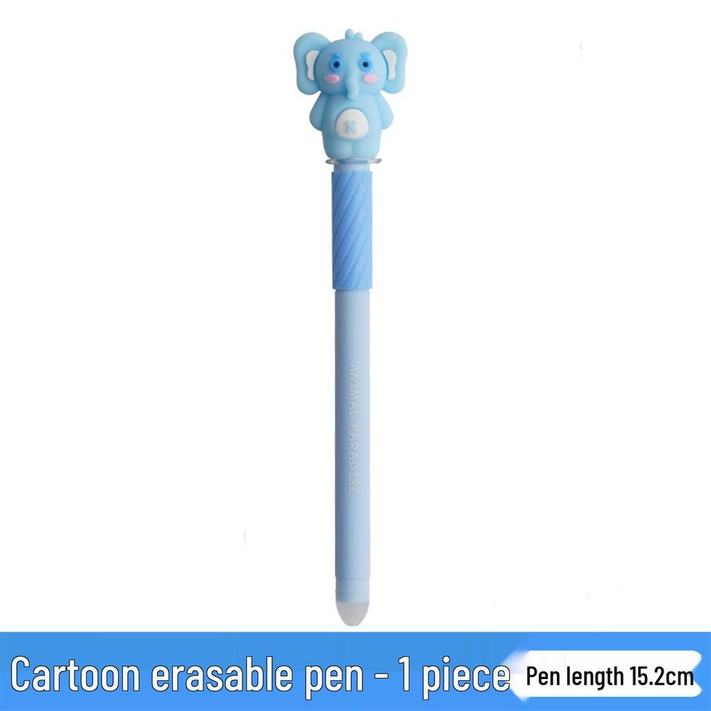 Novel Erasable Cartoon Cap Pen with Stickers: Stationery Set
