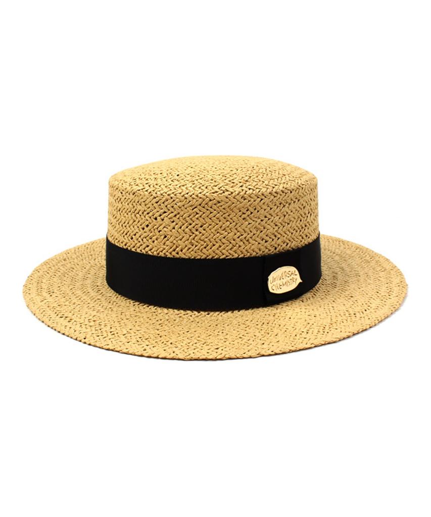 Beige Flat Panama Hat