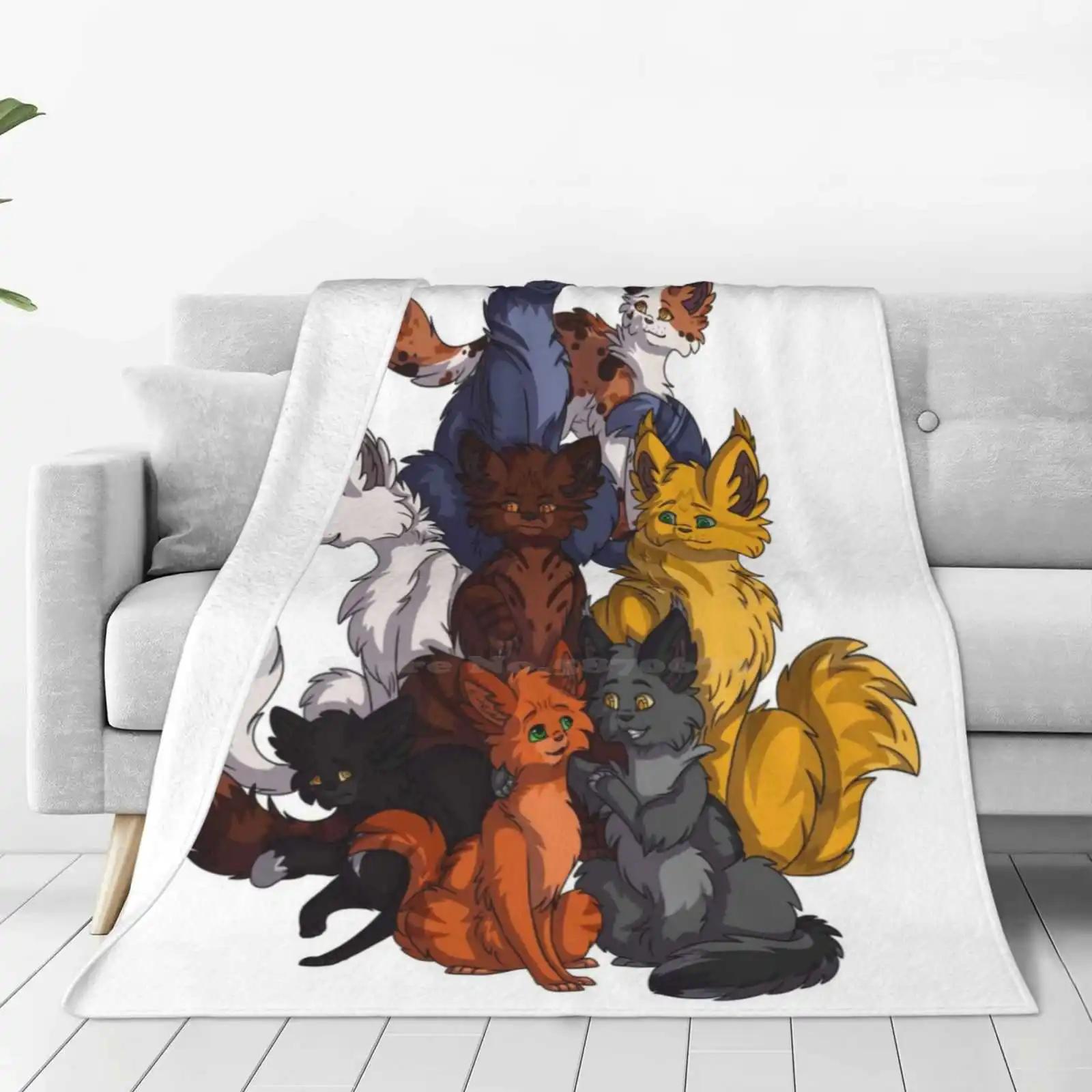 Celebrating Warrior Cats Soft Warm Throw Blanket Cats Warrior Cat Bluestar Lionheart Whitestorm Tigerclaw Firepaw Ravenpaw 100cmx150cm
