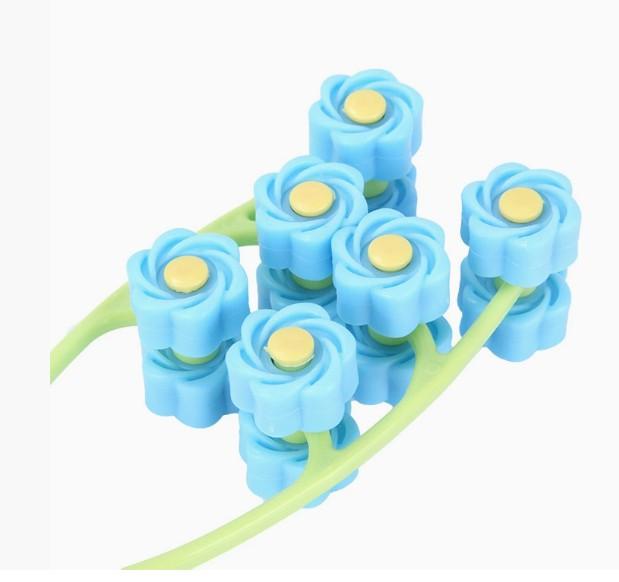 

Массажер для лица, массаж лица, массажный ролик цветочного типа для V-образного лица, подтягивающий, косметический инструмент(Использовать с осторожностью на чувствительной коже) синий