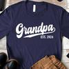 Grandpa Established 2024, Father's Day Gift, Grandfather Birthday Shirt, Christmas Gift for Granddad, Grandpa T-Shirt, New Grandpa Gift