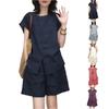 Damen 2-teiliges Freizeit-Set mit kurzärmeligem Oberteil und Shorts