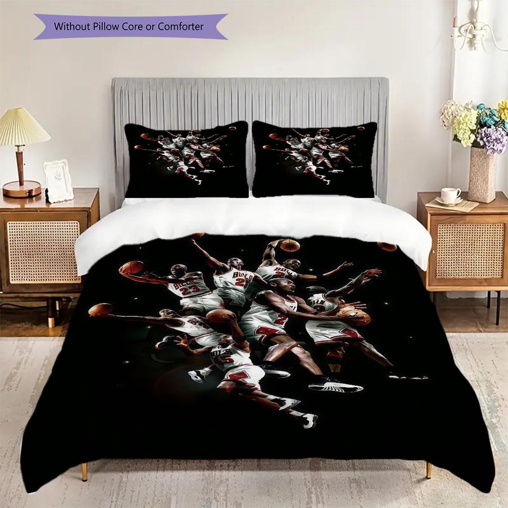 Iconic Basketball Legend Bedding(1 * Duvet Cover + 2 * Pillowcase, Without core)Duvet Cover and Pillowcase Christmas Birthday Gift Bedding Set