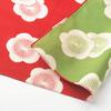 Musubi Furoshiki Isa Plum Cotton (wrapping Cloth) Pattern, Double-sided, Blossom, Red/Green, 48cm,