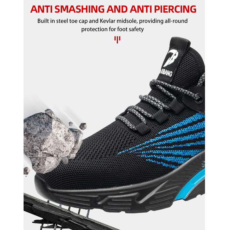 Plus Size 39- 48 Lightweight Men's Safety Shoes Anti-smash Anti-puncture Work Sneakers Steel Toe Shoes Protective Safety Boots