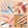 9pcs Nail Art Brush Professional Nail Design Brushes for Gel Polish Clean Up Brushes Nails Art Liner Brush Striping for Short Strokes, Details,