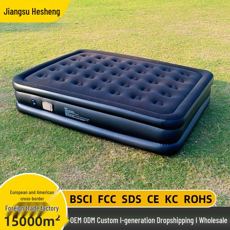 Double Inflatable Camping Mattress with Moisture-Proof Flocking