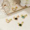 1 Piece Brass & Glass Ocean Jewelry Charm Pendant 18K Gold Plated Crab Micro Pave Clear Cubic Zirconia Necklace DIY 20mm x 19mm