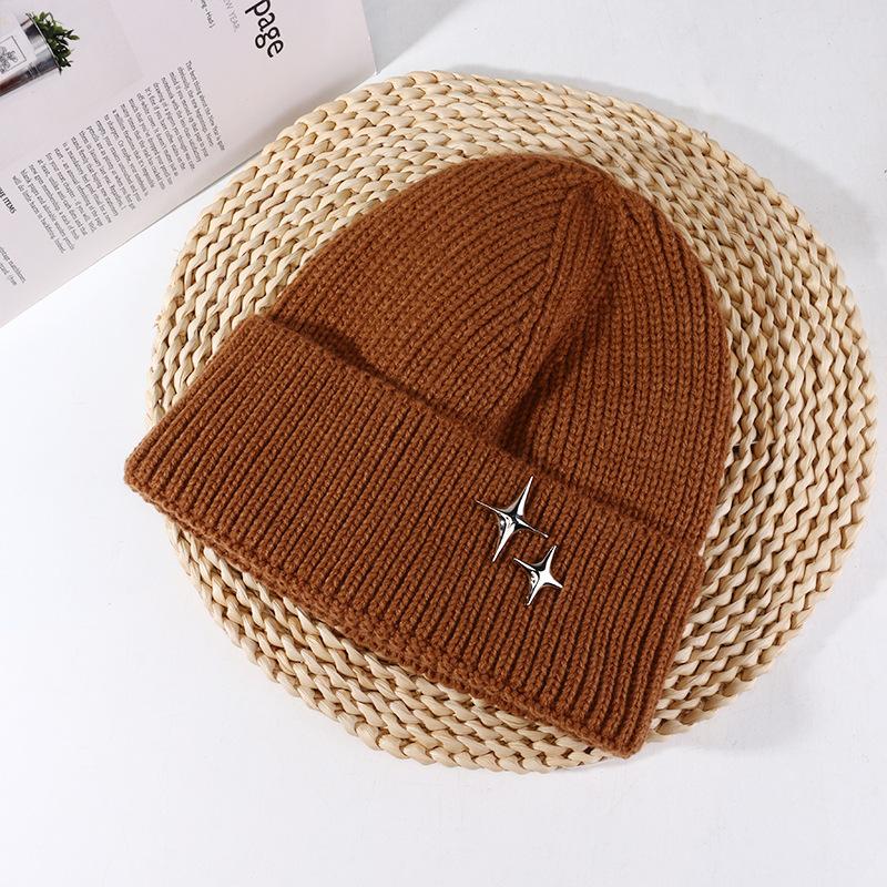 Autumn and Winter Korean Style Stars Versatile Big Head Circumference Showing Face Small Warm Ear Protection Hat Head Wool Hat