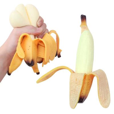 Simulation Peeled Banana Squeeze Toy Soft Stretchy Banana Shape Fidget Toy Portable Simulated Fruit Sensory