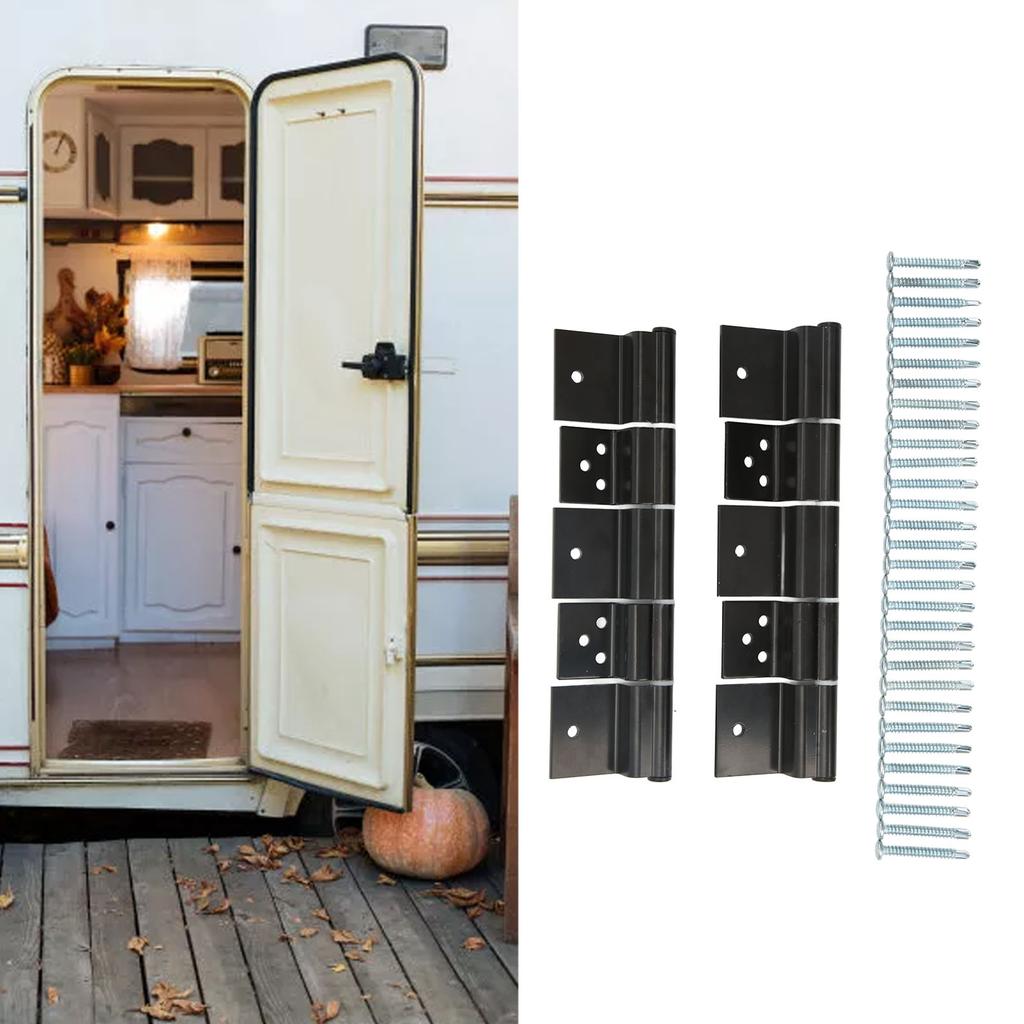 RV Entry Door Friction Hinge Kit Alloy Steel Black for 5th Wheel Travel Trailer Motorhome