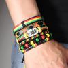 Cross-border e-commerce new fashion woven combination six-piece set maple leaf red, yellow and green hand rope European and American popular bracelet