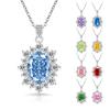 2026 Colored Treasure Ice Flower Cut Oversized Pigeon Egg Necklace Burst High Carbon Diamond Sunflower Pendant