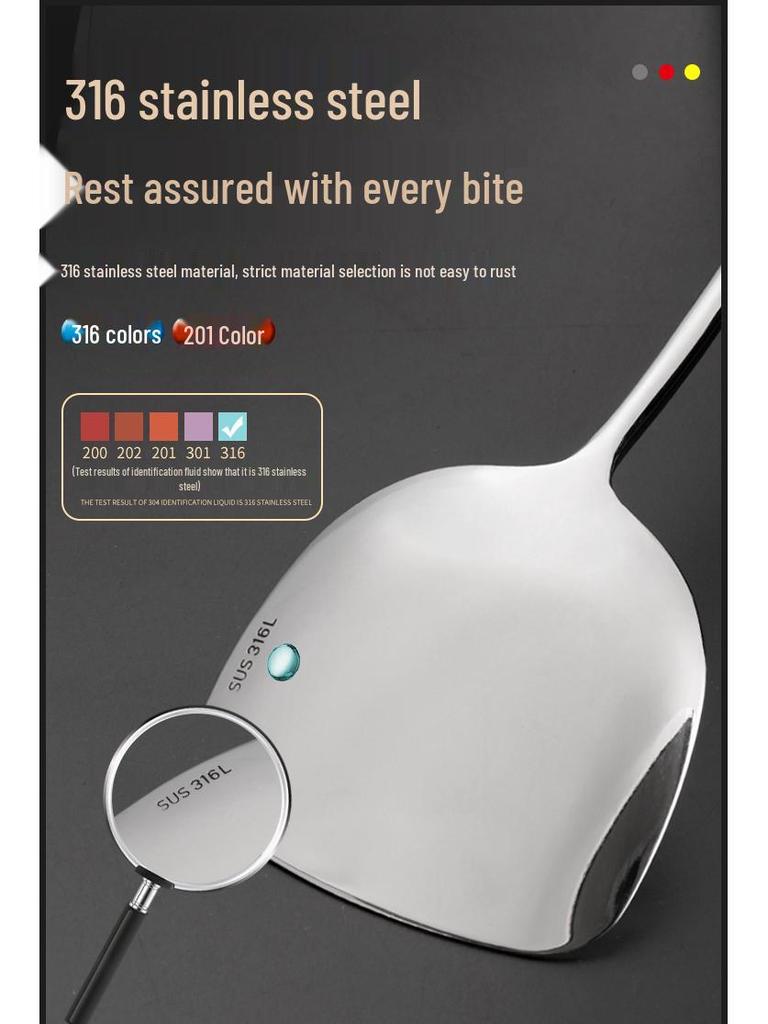 Ebony & Stainless Steel Kitchen Utensil Set with Spatula and Ladle