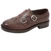 COMELY Women's British Style Genuine Leather Brogue Loafers