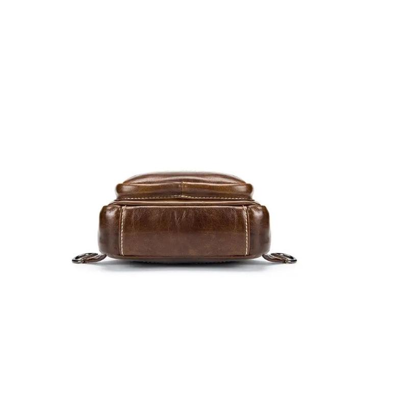 LAOSHIZI Brand 2024 Genuine Leather Men Messenger Bag Casual Crossbody Bag Fashion Men's Handbag Men Chest Bag Male Shoulder Bag