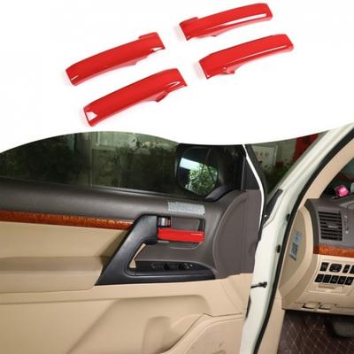 Red Inner Door Grab Handle Cover Trim For Land Cruiser LC200 J200 2008-