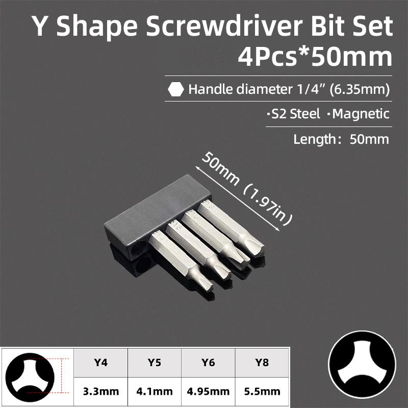 Sada šroubováků S2 ocel 1/4 šestihran magnetická rukojeť šroubovací bity oprava DIY ruční nářadí U tvar/na kolo/Y typ/hvězda/trojúhelník