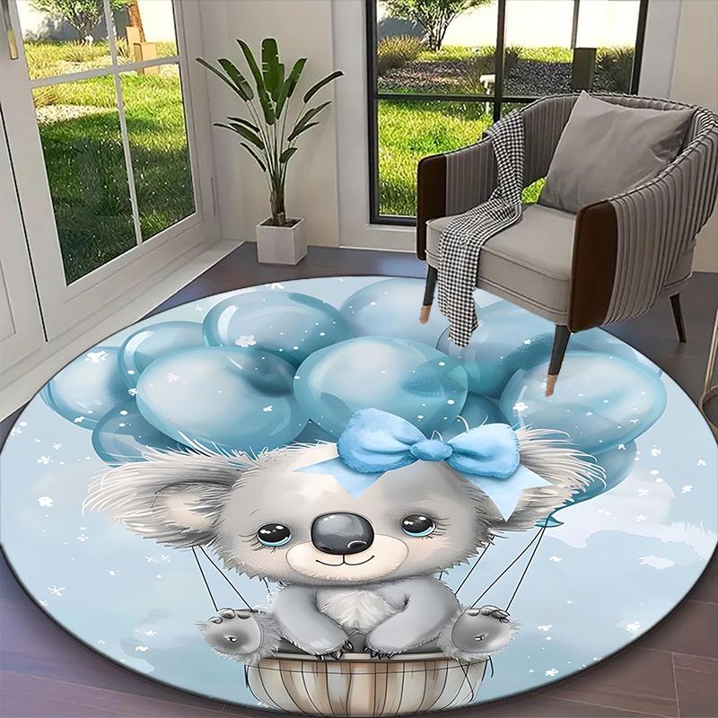 1pc Turtle Printed Chair Rug for Home Office Use, Living Room Kitchen Game Room Round Carpet