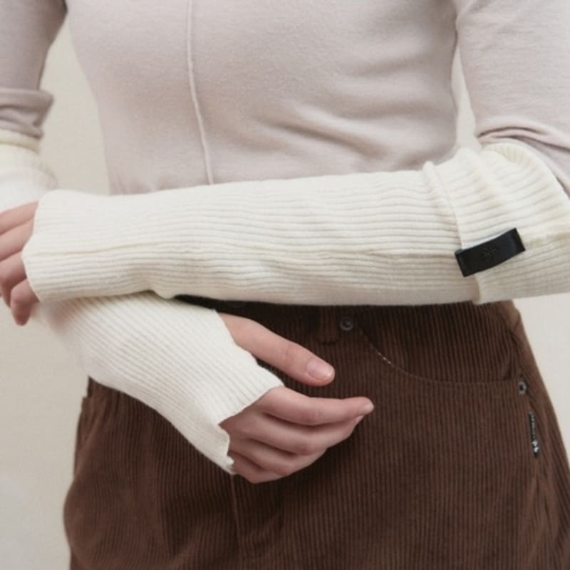 Leathery Soft Ribbed Hand Warmer [3COLOR]