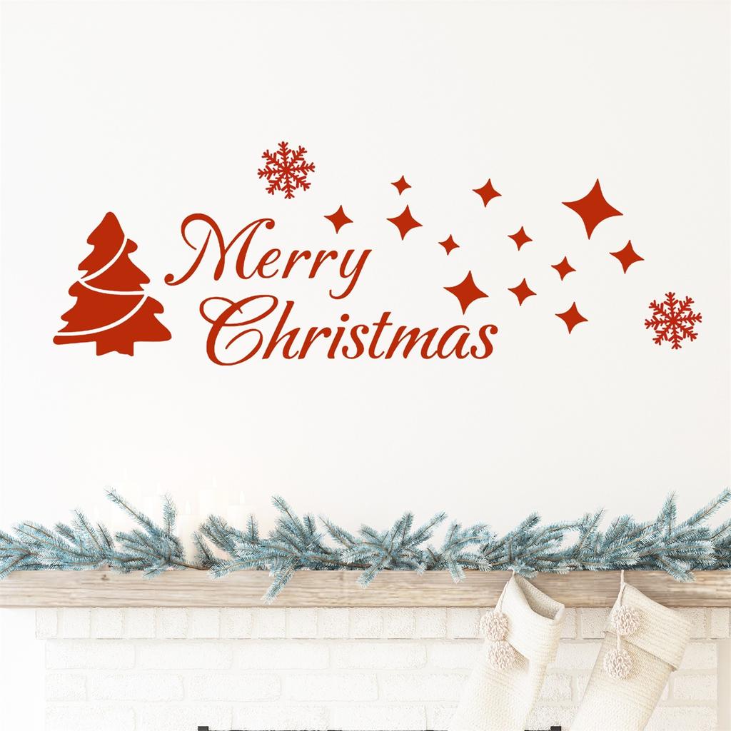 Christmas Stickers Shopping Mall Window Stickers Children's Room Stickers Wall Stickers Set Christmas Decoration\15.7in