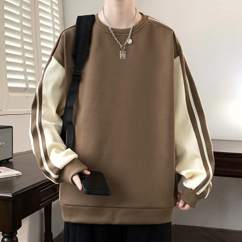 Autumn Large Size Sweatshirt Men's Loose Round Neck Plus Size Plus Fat Top Trendy Casual Jacket