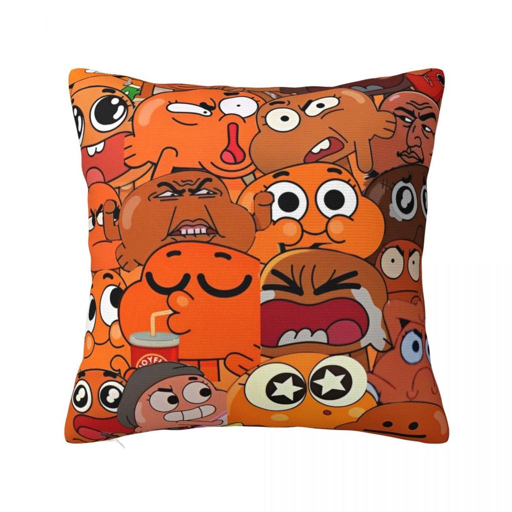 Cartoon Game Gumballs Square Pillowcases Seat Cushion Case Cute Decorative Pillowcase 45*45