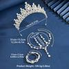 Ladies' Fashion Waterdrop Geometric Simplicity Gorgeous Elegance Crown Necklace Earrings Bracelet Zircon Set