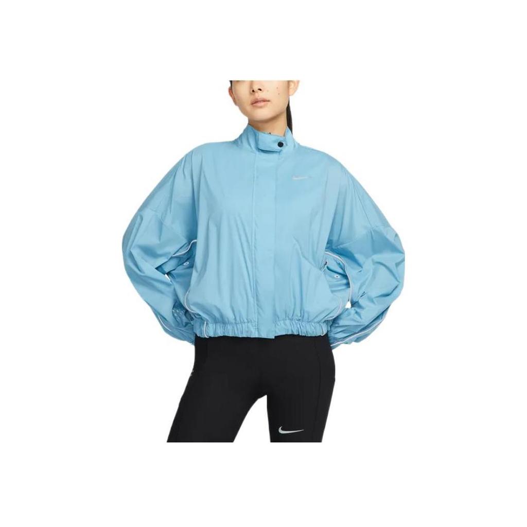 Nike Run Division Solid Color Zip-Up Waist Drawstring Jacket Women Jacket Blue DQ5958-424