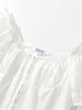 Retro Weißes Puffärmel Schnürung Cropped Top für Damen
