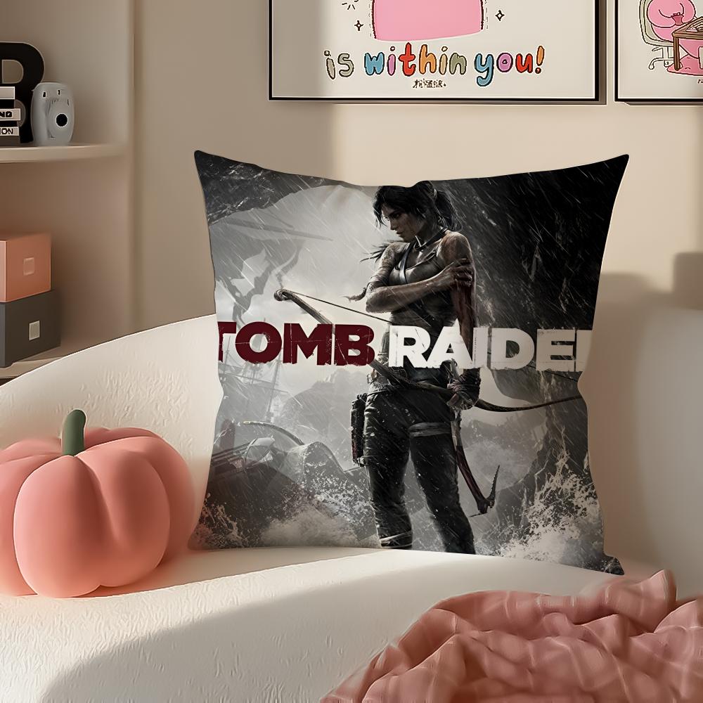 Action Game Franchise TTomb Raider Cushion Cover Pillowcase Short Plush Invisible zipper Room Sofa Cushion Cover