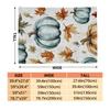 1pc Ultra-Soft Flannel Blanket Shawl - Pumpkin & Fall Leaves Print in Blue, Orange, Brown, Beige & White | All-Season Cozy Throw