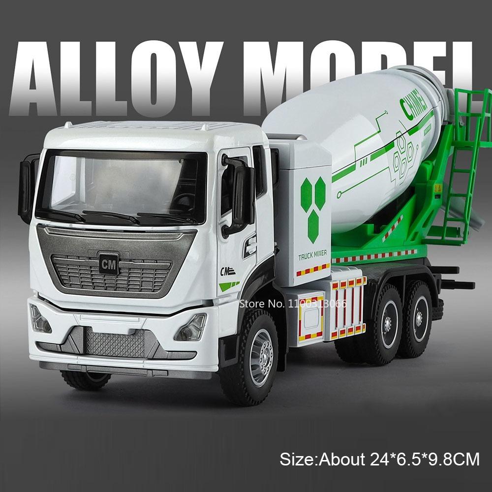 1:32 Scale Concrete Mixer Trucks Toys Models Cars Wheel Pull Back Miniature Model Container Transport Vehicles Educational Toys