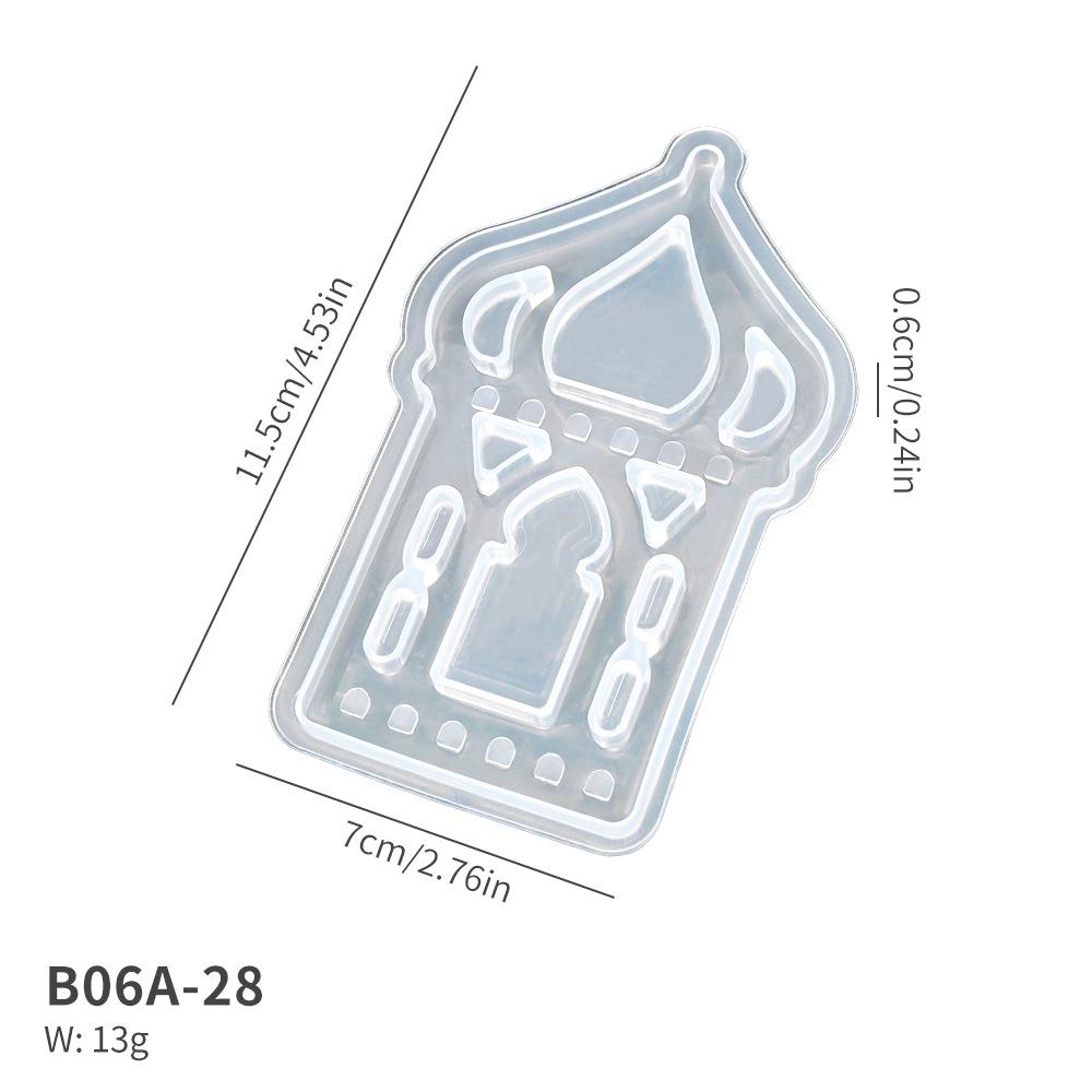 DIY Moon Castle Silicone Mold for LED Lamp Shade Making, Gypsum Casting Mold Ramadan Eid Decoration