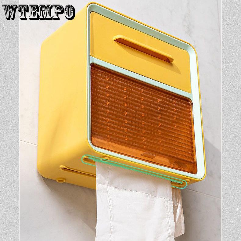 WTEMPO Toilettenpapierbox Toilettensaugbox Perforationsfreie Wand-Toilettenpapierbox Toilettenkleinartikelregal