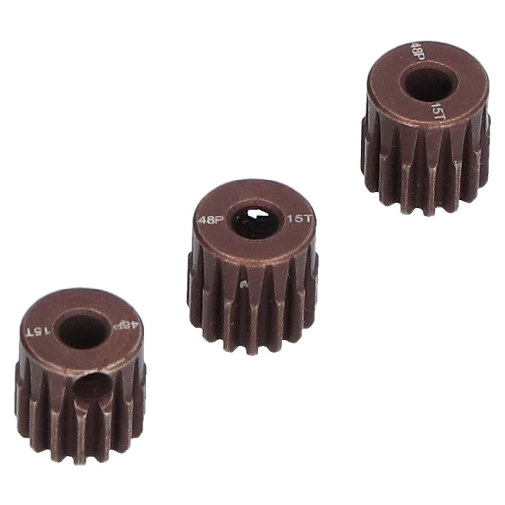 3Pcs 48DP 15T Steel Pinion Gear Set for 110 RC Car 3.175mm Shaft BrushlessBrushed Motor