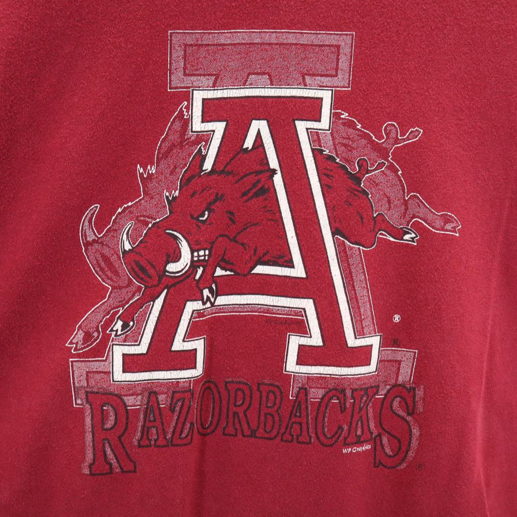 HANES 90s Old USA Made Arkansas Razorbacks Short Sleeve T-shirt Men's Used