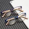 1PC Retro Half Frame Reading Glasses Unisex High-definition Hyperopia Eyewear Magnification Presbyopic Eyeglasses +1.0 +3.5