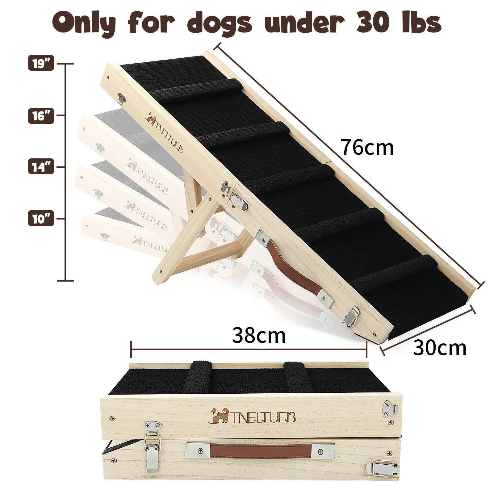 

Регулируемый пандус для собак из массива дерева: Складная лестница для питомцев для автомобилей и диванов 83x30 cm