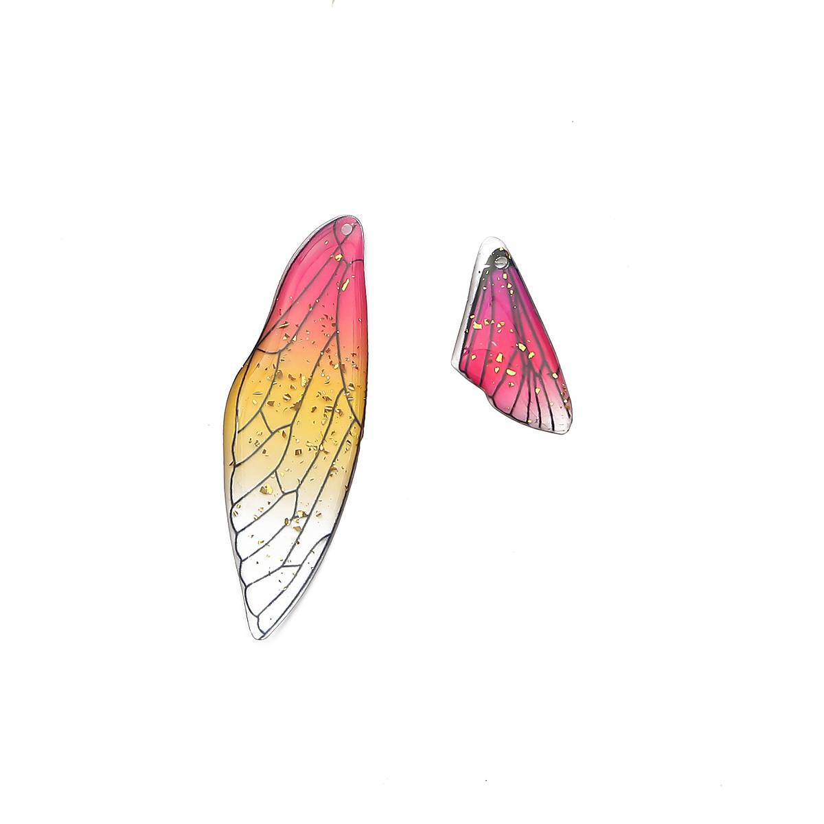 

2Pcs / комплект (1большой+1маленький) Кулон ручной работы с имитацией крыльев стрекозы для самостоятельного изготовления сережек и ювелирных изделий