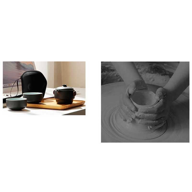 Japanese-Style Ceramic Teapot Lid Bowl Teacup Handmade Portable Travel Office Tea Set 210813