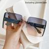 1pc Oversized Ombre Lens for Women Men Cut Edge Rimless Glasses Casual Eyewear