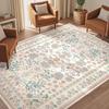 Boh Rural Style Plants and Flowers Print Large Area Rug Design Non-Slip Carpet for Living Room Bedroom Soft Floor Mat Home Decor
